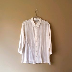 Chico's size 3 linen and silk button down